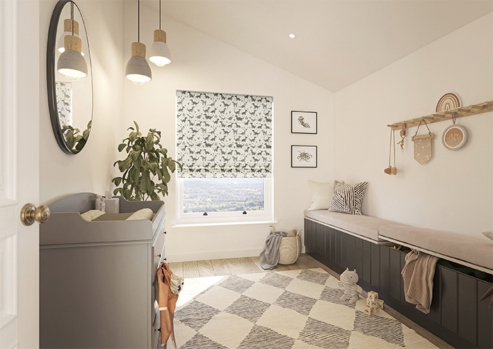 Dino Land, Fossil Grey - Motorised Roman Blind - Image 6